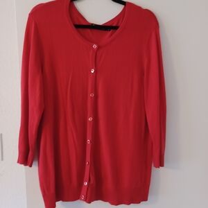 Elegant Red Women's Cardigan (Size XL)